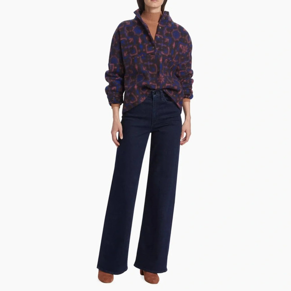 NWOT Xirena Caden Wool Blend Fleece Jacket Pullover Purple - Picture 2 of 10